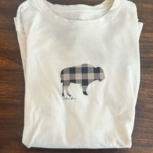 Columbia Hidden Haven Buffalo Plaid Long Sleeve Fitted Womens Tee Athleisure